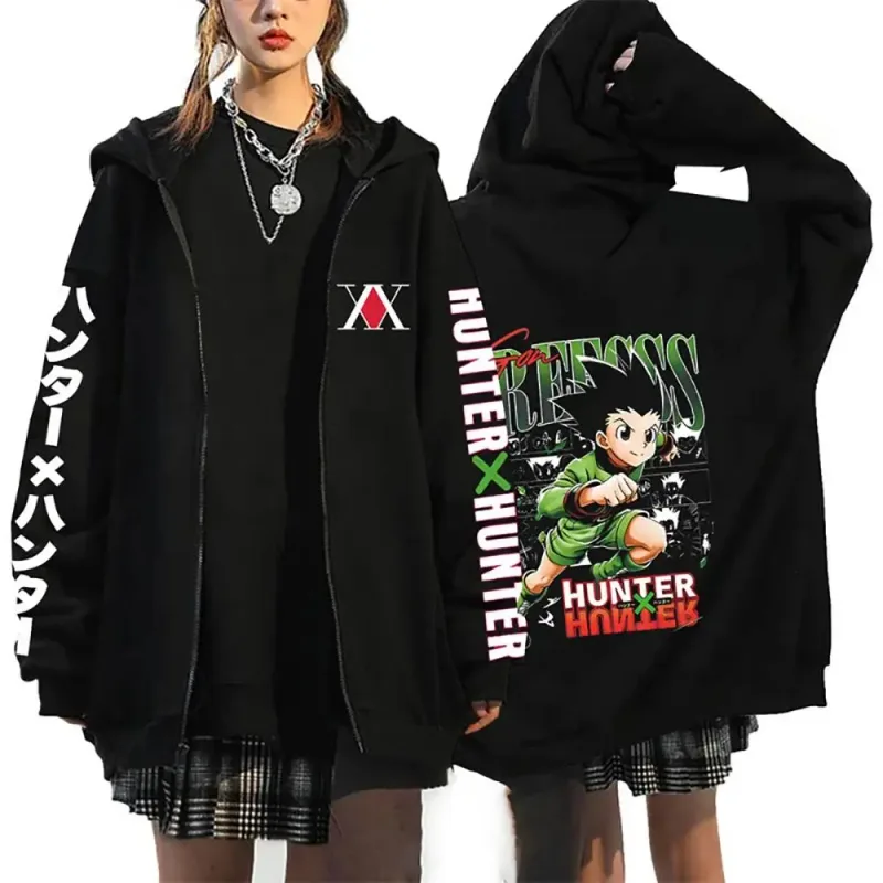 Unisex Anime Hunter X Hunter Killua Zoldyck Gon Print Hoodie Zip Hoodies Loose Casual Streetwear Men And Women Classic Simple — image 21