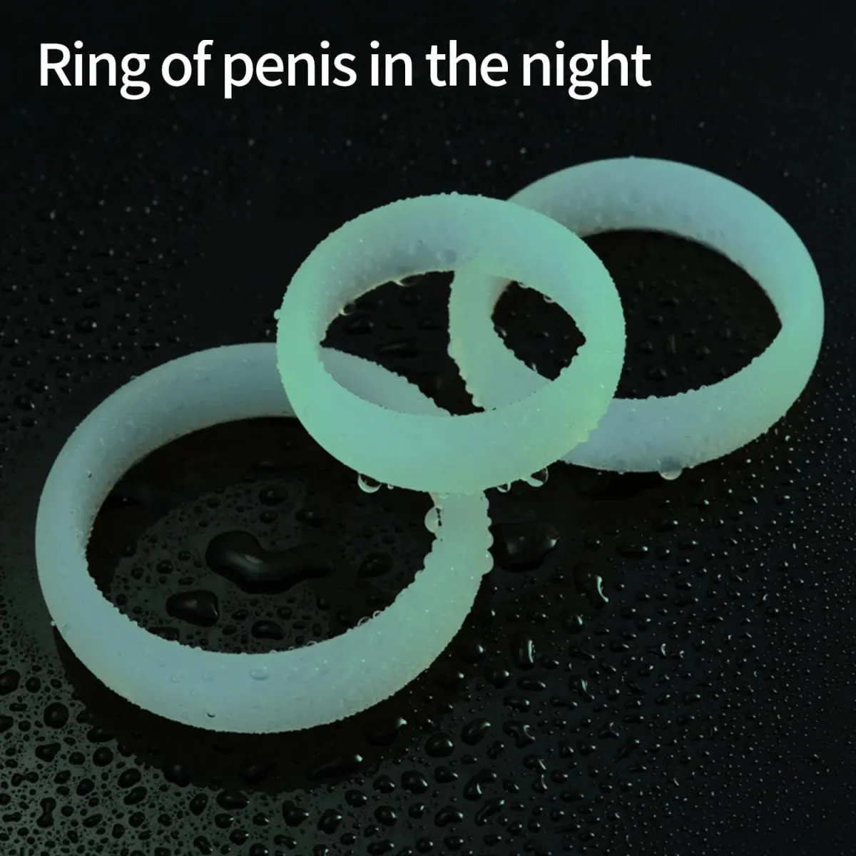 3PCS Durable Silicone Cock Rings Flash In The Night Lock Penis Ring Sex Toys For Men Male Delay Ejaculation Scrotum Lock Ring — image 3