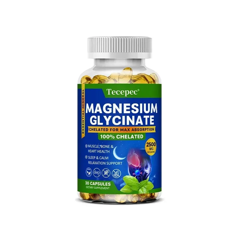 Magnesiumglycinatkapslar 2500mg - Kosttillskott för muskelnervben och hjärtstöd - Glutenfri icke-GMO — image 8