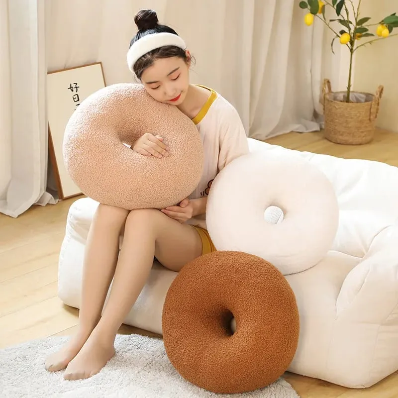 INS Popular Plush Yellow Moon Ball Shape Cushion Stuffed Donut Twist Bar Throw Pillow Home Decoration Room Pillow Birthday Gift — image 4