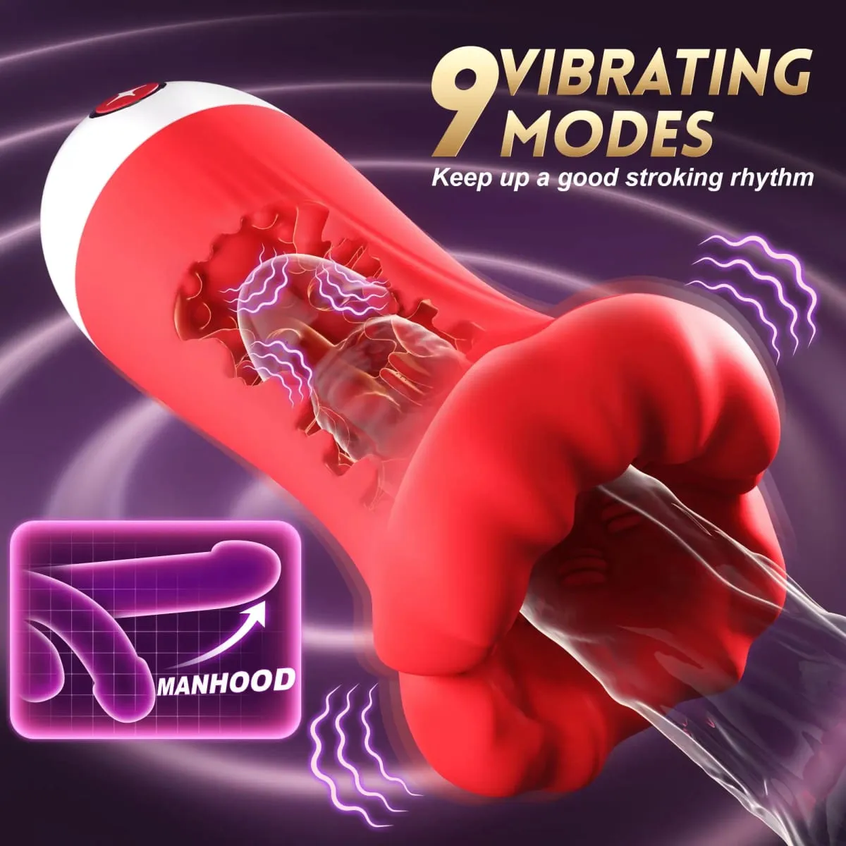 Male Masturbator with Vibrating Pump 9 Speed Stroker 4.98 Inch Deep Throat Blowjob Simulator App Control Suction for Adult Men — image 3