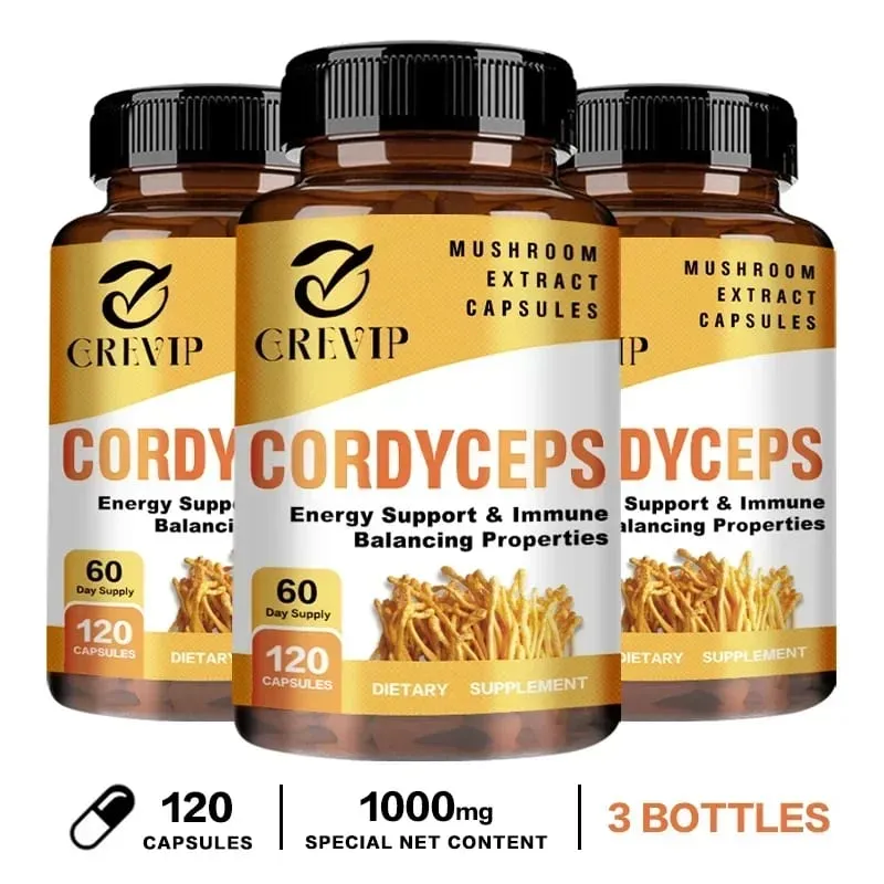 Cordyceps Mushroom Capsules - Boost Energy and Endurance Enhance Memory and Concentration and Relieve StressSupplementsSupplem