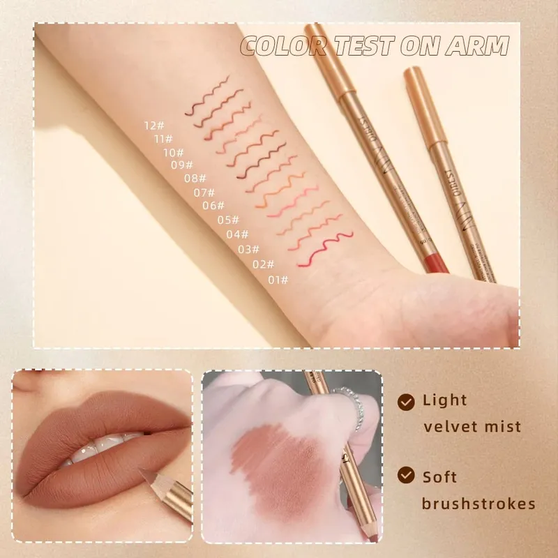 12 PCS Lipliner Sets Waterproof Matte Lip Pencil Lipstick Lasting Lip Liner Pen Smooth Nude Lipstick Pen For Cosmetics — image 6