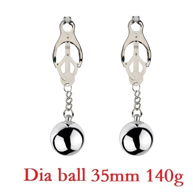 Heavy Nipple Clamp Clips Weight Slave Stimulator Metal Nipple Clips With Ball Weight Breast Bondage Restraint Sex Toy Woman — image 12