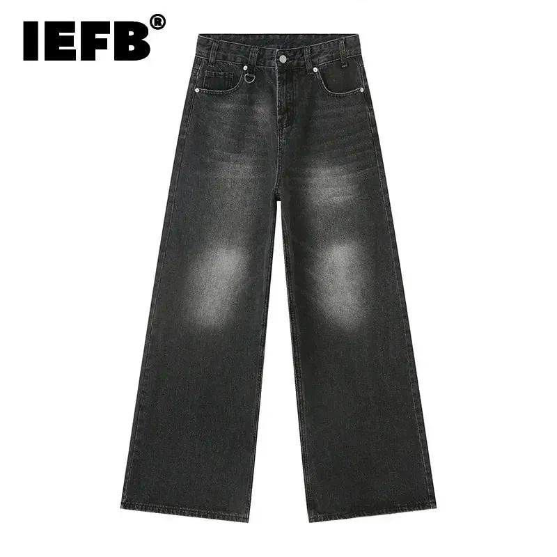 Summer Men's Denim Pants Old Blue Washed Male Jeans Straight Casual Menwear Loose Wide Leg Trousers New Fashion 9C354 — image 2