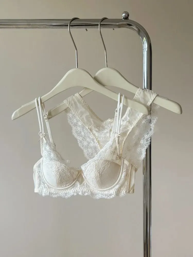 Conjunto de lencería Sexy para mujer, sujetador reductor de estilo francés, soporte para pechos grandes, Media Copa, aros suaves, sujetadores finos cómodos antiflacidez — image 5