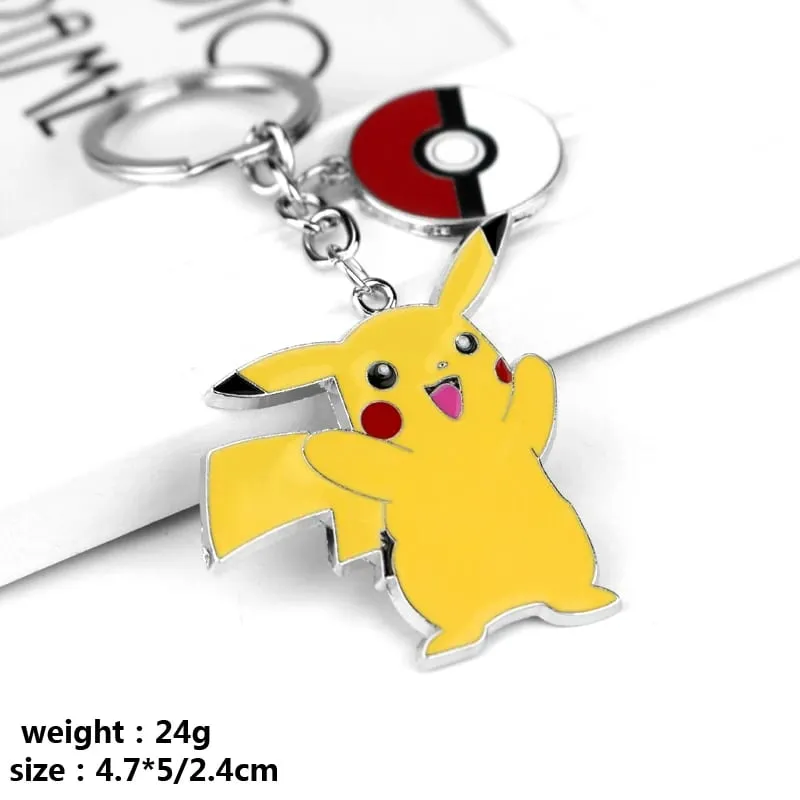 Anime Pokemon Keychain Cute Pikachu Metal Keychain Pendant Gift For Fans Unisex Jewelry — image 2