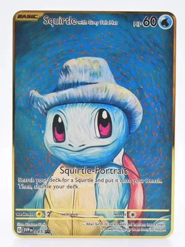 Van Gogh Museum Pokemon English Metal Card Anime Pikachu Charizard Mewtwo Shiny Letters Game Collection Card Kids Toy Gifts — image 30