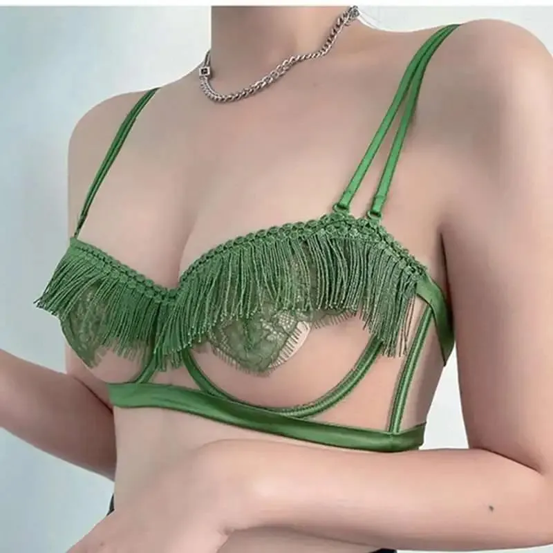 Light Luxury Sexy French Backless Bra Set - Sheer Mesh Minimizer Bralette Ultra-Thin Lace Lingerie Limited Stock Sale — image 2