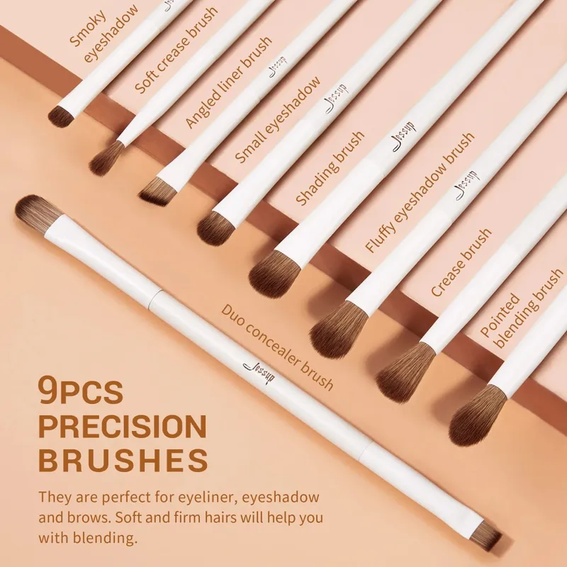 Jessup Makeup Brushes 10-14pc Makeup Brush Set Synthetic Foundation Brush Powder Contour Eyeshadow Liner Blending Highlight T329