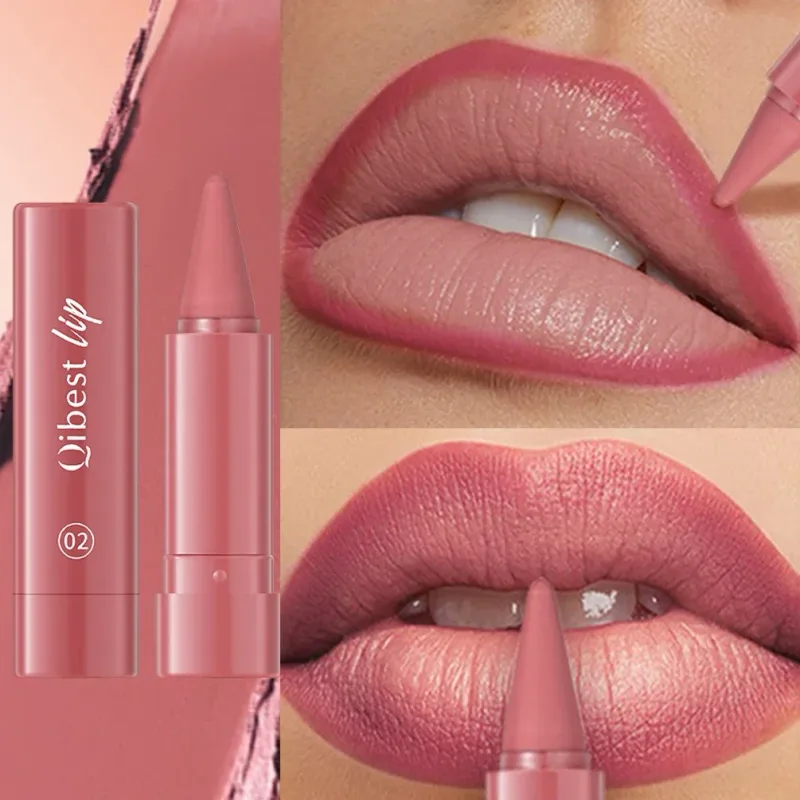 Matte Lipstick Pen Gradient Lip Liner Red Brown Velvet Contouring Pencil Lasting Waterproof Stick Sexy Women Makeup Lipliner — image 3