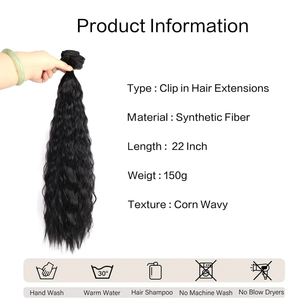 Synthetic Hair Extensions 6PCS Clip in Hair Extensions Long Straight hair extensions Natural Soft Synthetic Hairpieces for Women