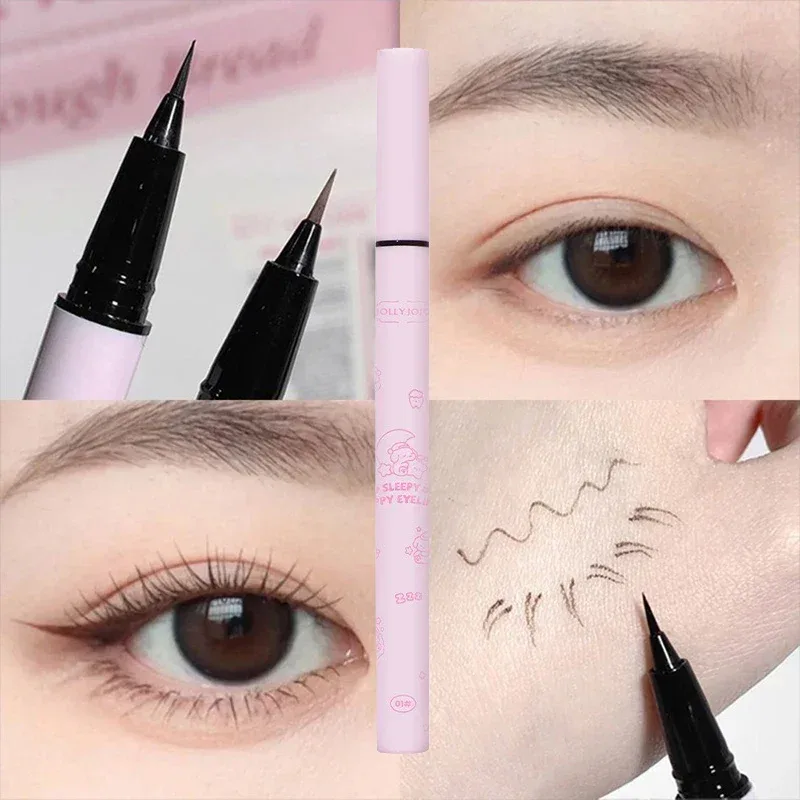 Black Liquid Eyeliner Eye Make Up Super Waterproof Long Lasting Eye Liner Easy To Wear Lying Silkworm Pen Makeup Cosmetics Tools — image 8