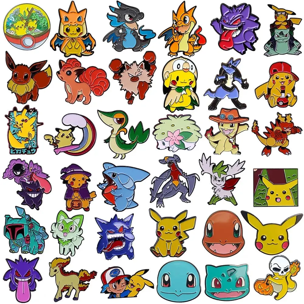 Cute Cartoon Pokemon Pikachu Lapel Pins for Backpack Enamel Pin Badges Brooch for Clothes Fashion Jewelry Holiday Gifts — image 1