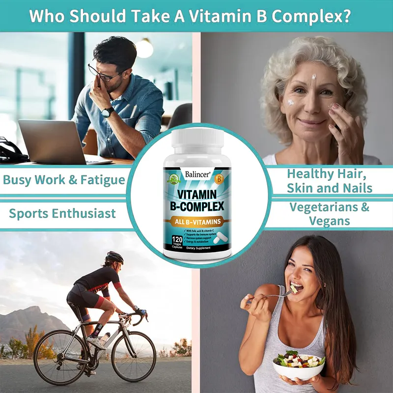 Vitamin B Complex Supplement Containing Folic Acid and Vitamin C Supports Energy Immune Health Antioxidant Supplement — image 3