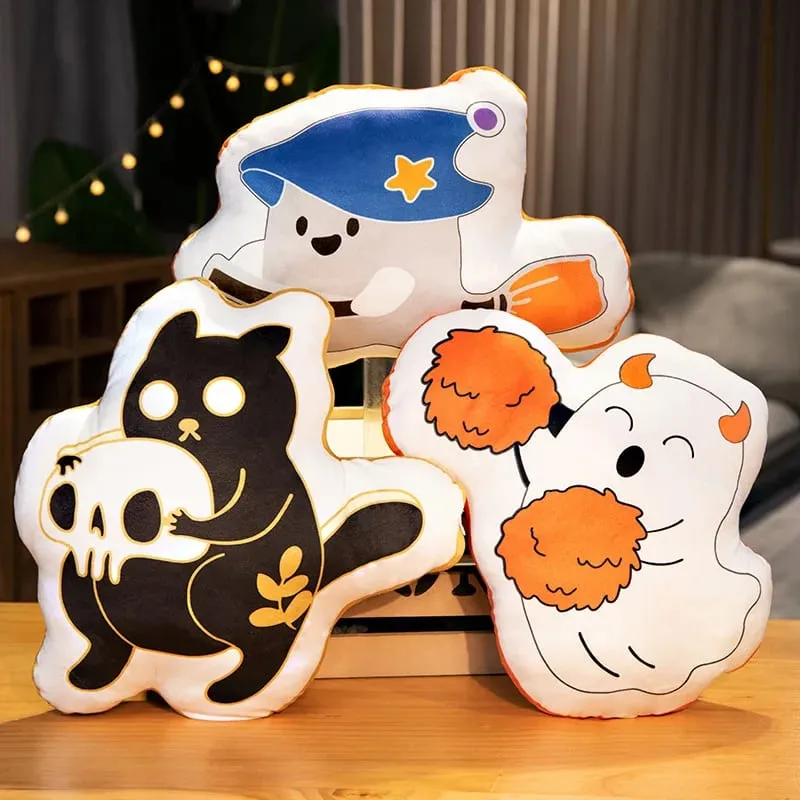 30CM Funny Pumpkin Ghost Cute Elves Skeleton Death Dark Cat Soft Pillow Halloween Home Decoration Sofa Cushion Nap Sleep Toys — image 4