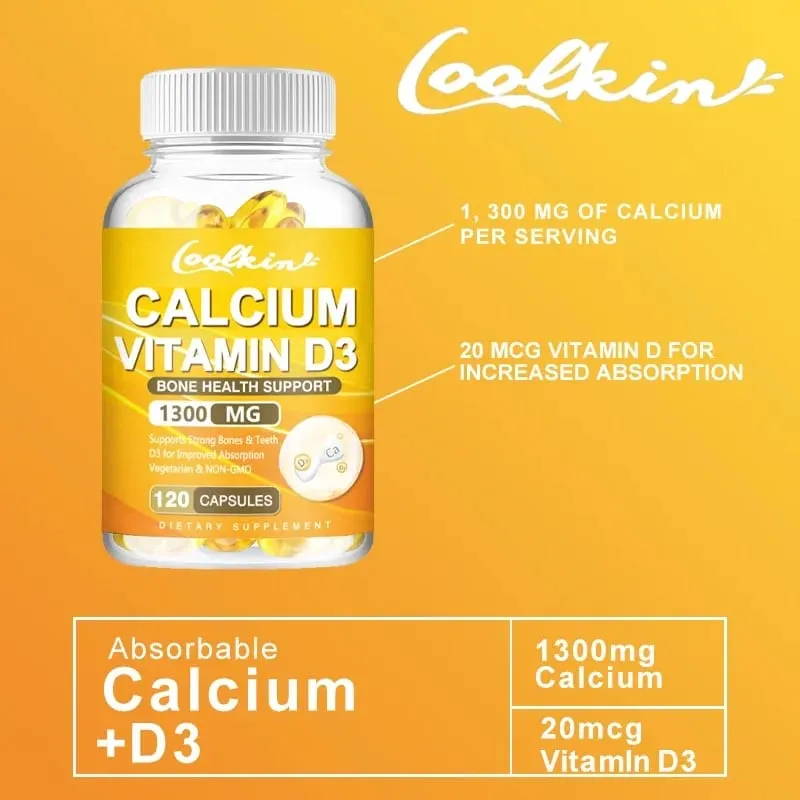 Calcium + Vitamin D3 Promotes Bone Health and Immune Support Enhances Carbonate Absorption Dietary Supplement — image 3