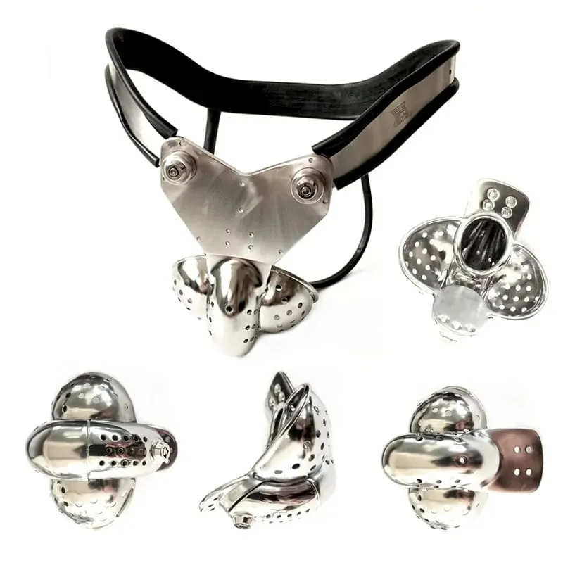 Male Stainless Steel Chastity Belt Cock Cage EMCC Lock Adjustable Metal Chastity Belt BDSM Adult Products Sex Toy for Men — image 1