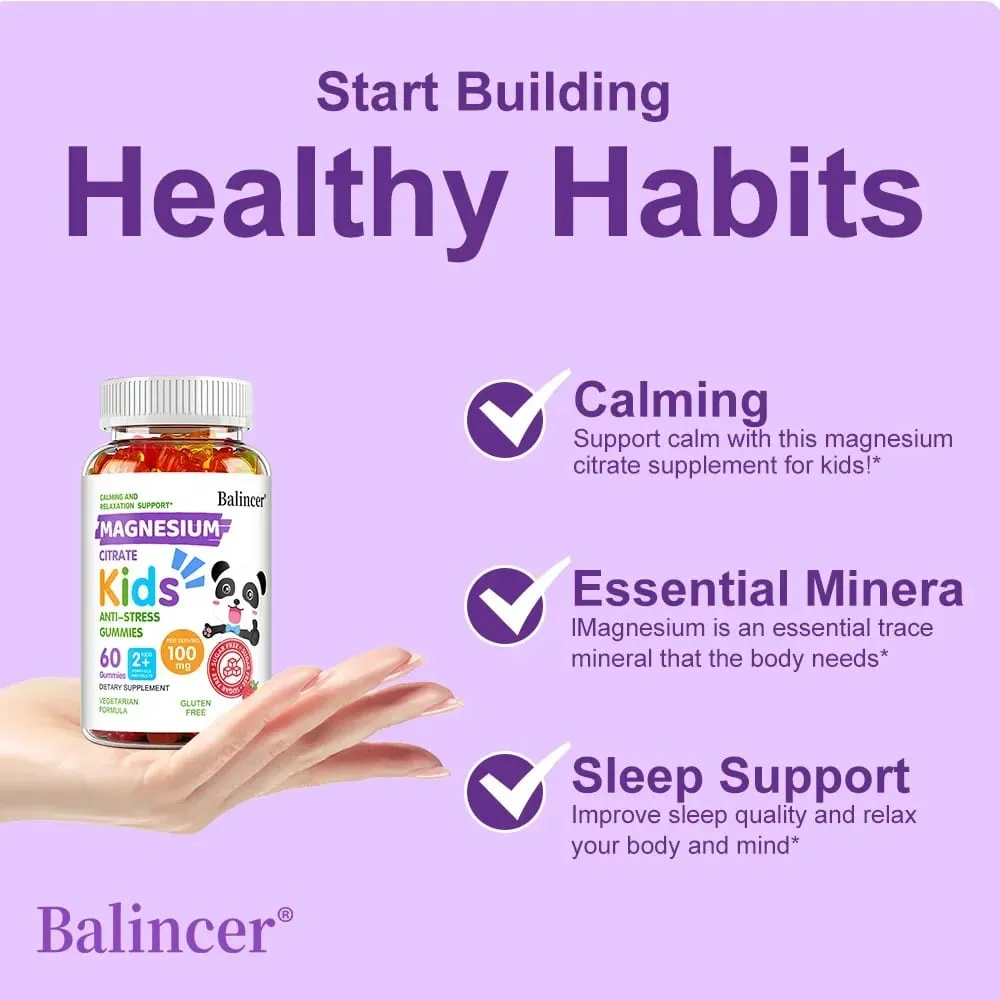 Magnesium Citrate Gummies - Promote Muscle Growth Healthy Sleep Support Heart Bone Muscle and Nervous System Health