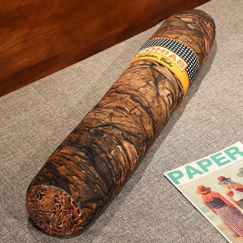 35~110cm Brown Long Cigar Cigarette Plush Pillow Stuffed Sleeping Leg Support Companion Men Birthday Gift