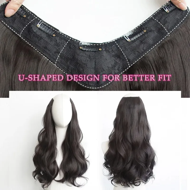 Part Synthetic Clip In Hair Extension Long Thick Curly Natural Blonde Flase Hair Hairpieces For Women Heat Resistant — image 2