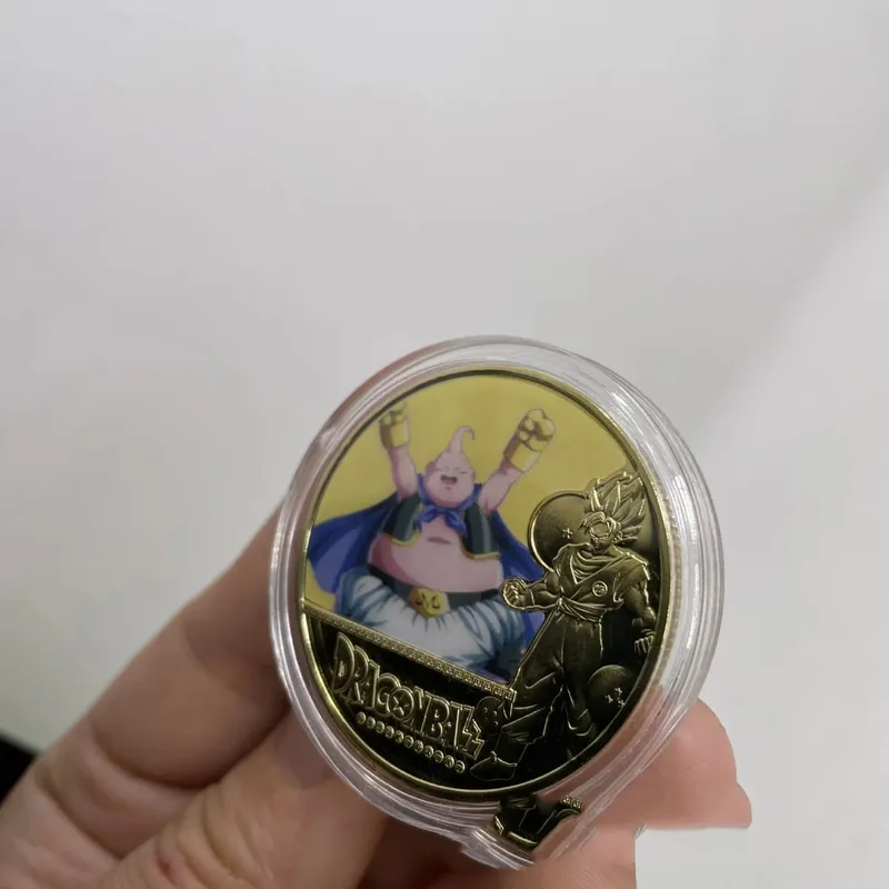 Dragon Ball Gold Plated Gold Coin Son Goku Vegeta Commemorative Coins Children Classic Anime Peripherals Collection Toy Souvenir