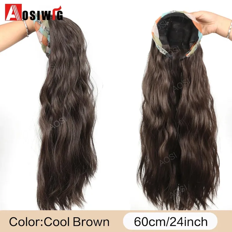 Synthetic Long Curly Half Head Style Wig Heat Resistant Hair Costume Christmas Party Cosplay Natural False Hairpieces — image 22