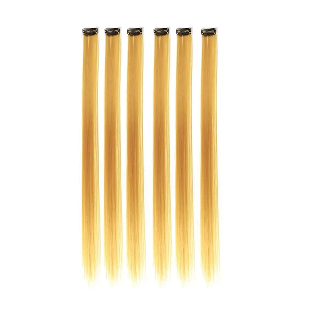 22Inches 6Pce/Set Y2K Style Multicolor Synthetic Straight Hair Gorgeous Pink Highlights Clip In Extensions For Party Cosplay — image 14