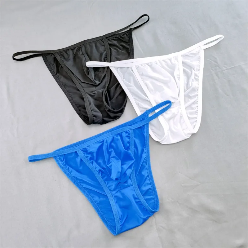 Translucent Bulge Pouch Underwear Thin Waistband Mens Ice Silk Nylon Briefs Low Rise Summer Male Panties — image 7