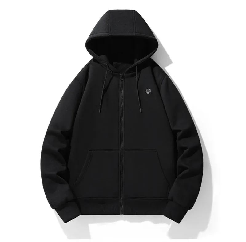 USB chauffage sweat à capuche pour homme hiver électrique vestes à capuche chauffantes veste à capuche avec fermeture éclair infrarouge 5 zones de chauffage veste noir gris