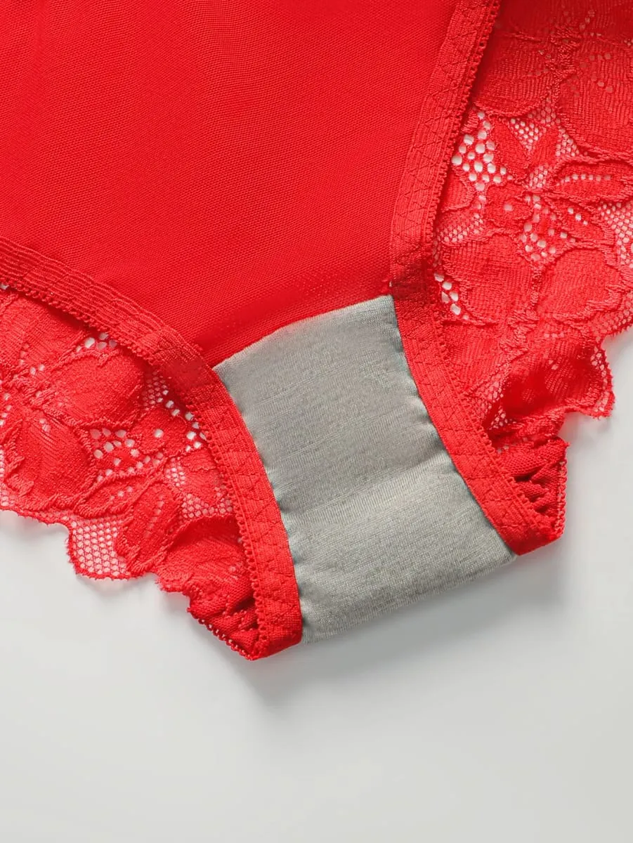 Red Lingerie lace cotton cup 2-piece set sexy and white toned lingerie set women's underwear set J3431 — image 6