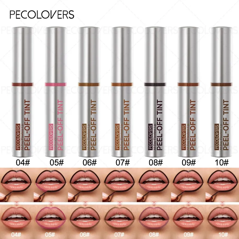 7PCS Peel Off Lip Tint Mask Liquid Lipstick Tear-Off Long-Lasting Waterproof Non-Stick Cup Matte Finish Resistant Lip Stain — image 4