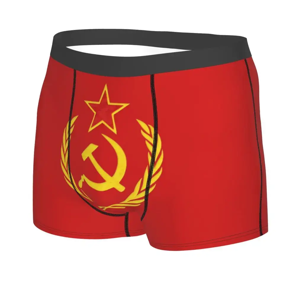 Hammer And Sickle CCCP Russian Soviet Flag Underwear Men Sexy Print Custom Boxer Shorts Panties Briefs Soft Underpants — image 2