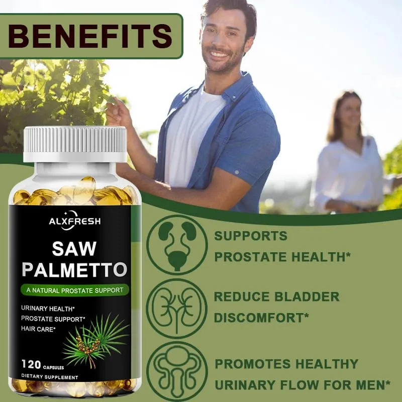 Alxfresh Saw Palmetto Supports Antioxidant Function Prostate Function and Urinary Tract Health to Support Men Health Hair Growth