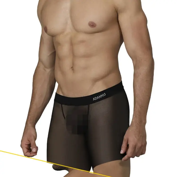 1/3 PCS Men Ice Silk Transparent Boxers 0.01 Ultra-thin Fabric See Through Underpants Seamless Underwear Boxer Shorts — image 16