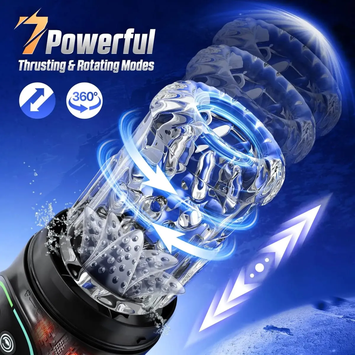 Automatic Thrusting Rotating Male Masturbator Licking Stroker Sucking Blowjob 100% Waterproof Pennis Pump Adult Sex Toys For Men — image 3