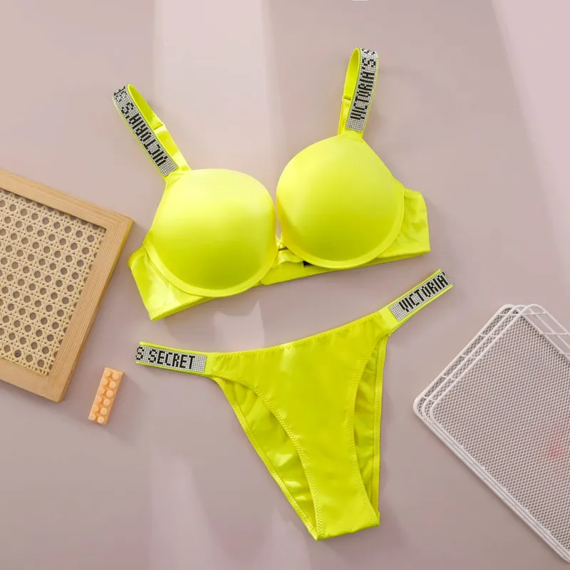 Ny Push Up Shapewear Justerbar, polstret, samlet V-blonde lingerisæt BH og trusse Sexet BH og trussesæt til kvinder Komfortabel — image 13