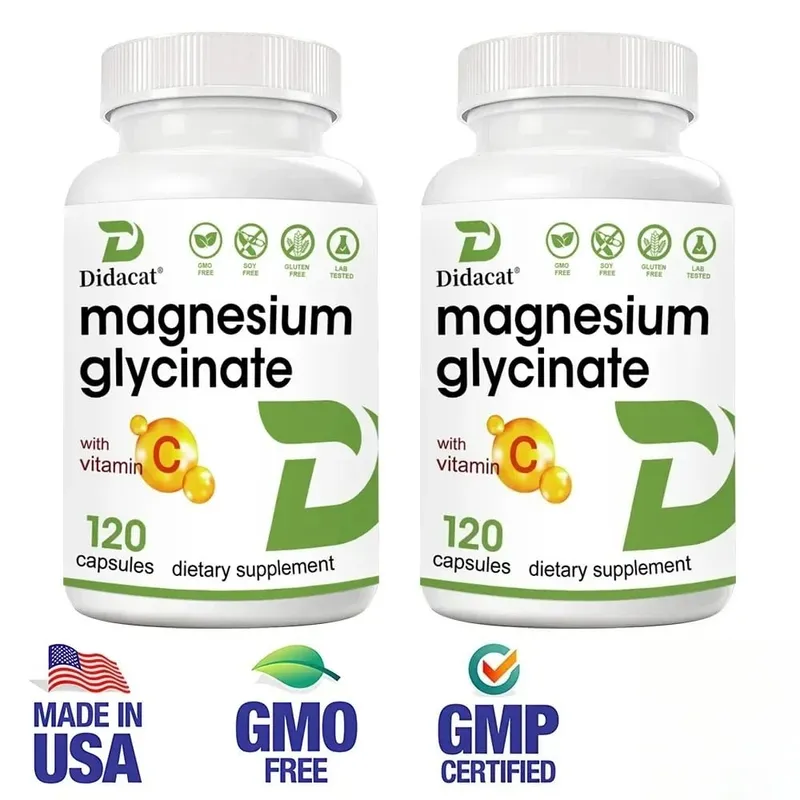 Magnesium Glycinate 1000 Mg 120 Veggie Capsules - Highly Purified Trace Mineral for Muscle Joint Heart and Digestive Health