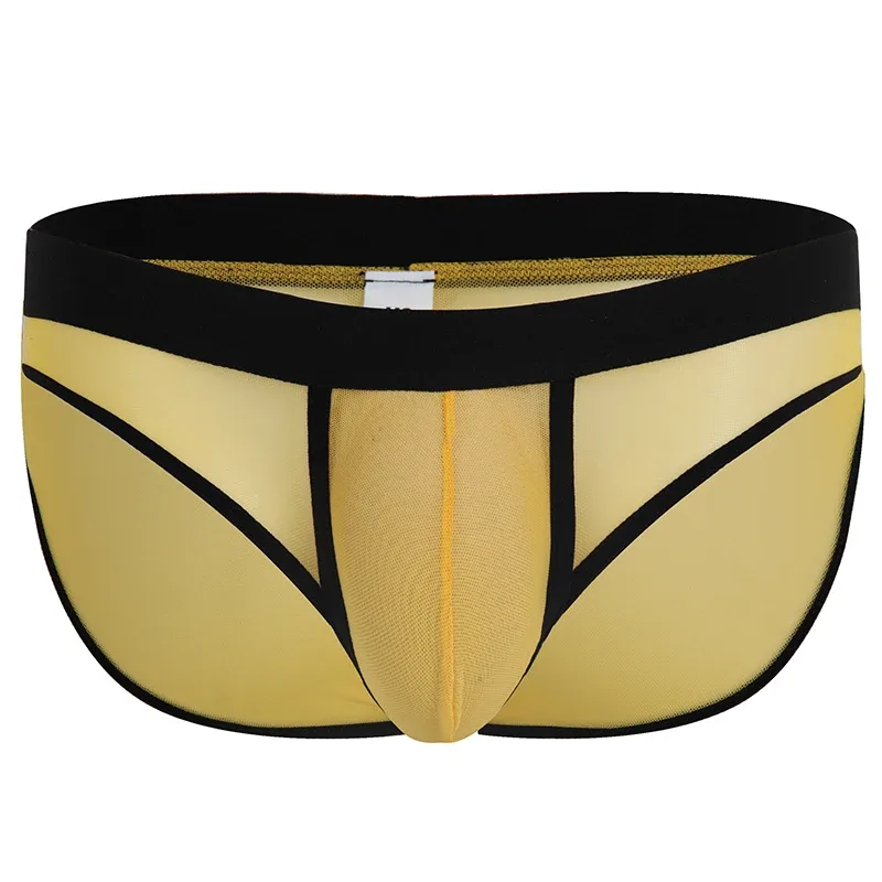 Fashion Solid Color Men Underwear Mesh Breathable Briefs Underpants Low Waist Trunks Male — image 16