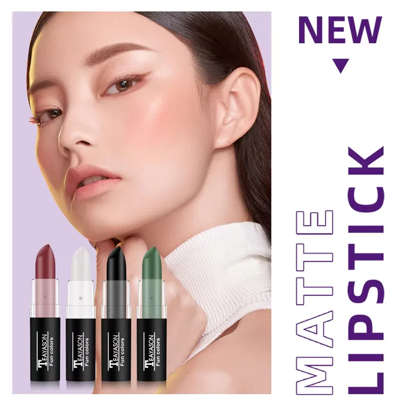 Matte Lipsticks 12 Colors Waterproof Long Lasting Lip Stain Non-stick Cup Sexy Red Black Lipstick Pigment Lip Cosmetics — image 3