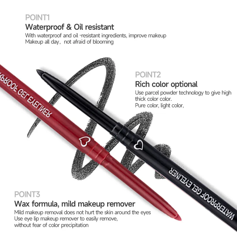 Brown Eyeliner Pencil Waterproof Long-lasting Blue Black Brown Easy Wearing Eyeliner Pen — image 7