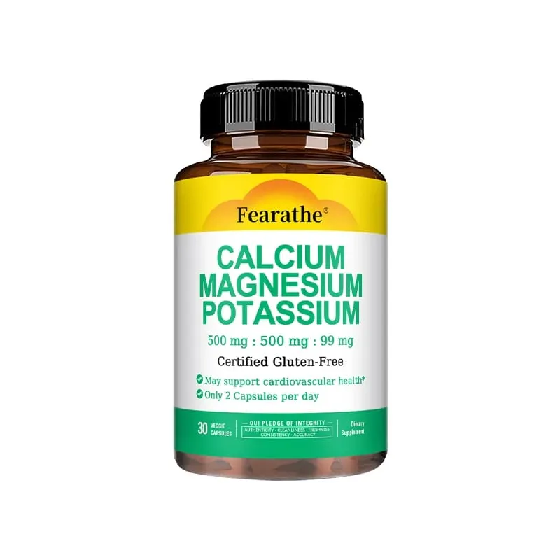 Calcium Magnesium Potassium Supplement - 500mg/500mg/99mg Per 2 Tablets - Supports Cardiovascular Health - Certified Gluten-Free — image 8