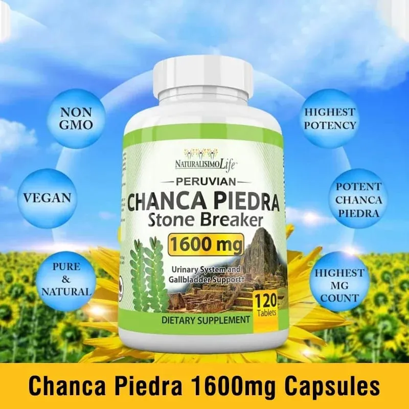 Chanca Piedra Capsules 1600mg - Kidney Stone Crushing Urinary Tract Support Non-GMOSupplements — image 5