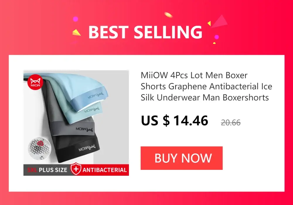 MiiOW – Boxer Sexy pour hommes, sous-vêtements en maille respirante en soie glacée, culotte masculine, Lingerie, caleçon, grande taille L-4XL 2022 — image 13