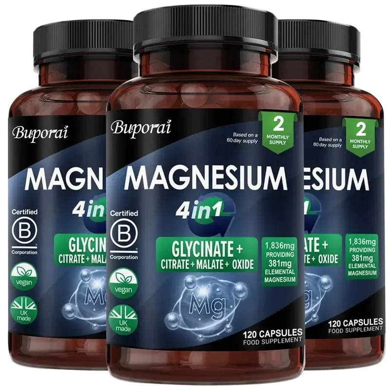 Magnesium 4-in-1 Complex - Supports Immune Health Promotes Muscle Relaxation and Bone Health and Helps Improve Sleep