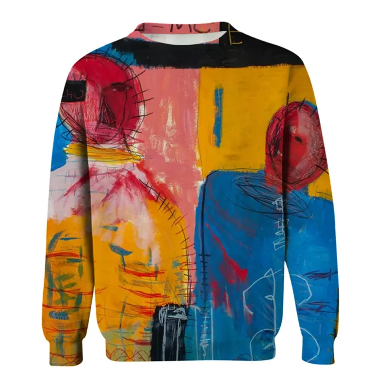 Baju Sweat Grafik Lelaki untuk Lelaki Pullover Graffiti Baju Sweat Lengan Panjang Krew Leher Fesyen Percutian Harian Kasual Percutian Baru
