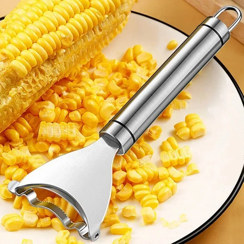 Stainless Steel Corn Peeler Serrated Corn Stripper Peelers Cob Shaver Planer Thresher Cutter Kitchen Fruit Vegetable Gadget Tool — image 7