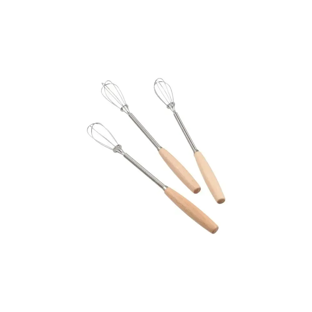 Multifunction Stainless Steel Egg Beater Wooden Handle Useful Mini Egg Whisk Portable Manual Egg Beater Baking — image 7