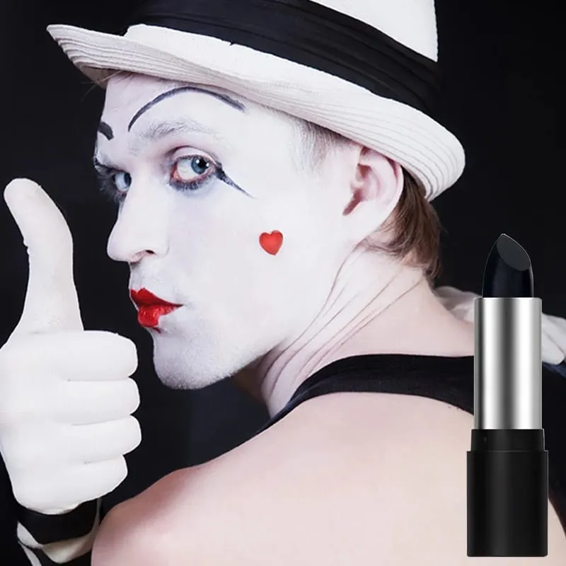 2pcs Set Black Diamond Glitter Lipstick & White Foundation Halloween Cos Stage Creative Makeup Kit For Face & Lip — image 5