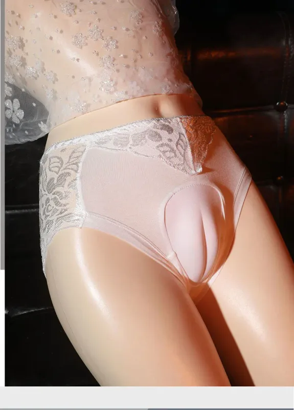 Sissy Panties Sexy Men Camel Toe Underwear Lace See Through Lingerie Transvestit Crossdressing Fake Vagina Artificial Briefs — image 2
